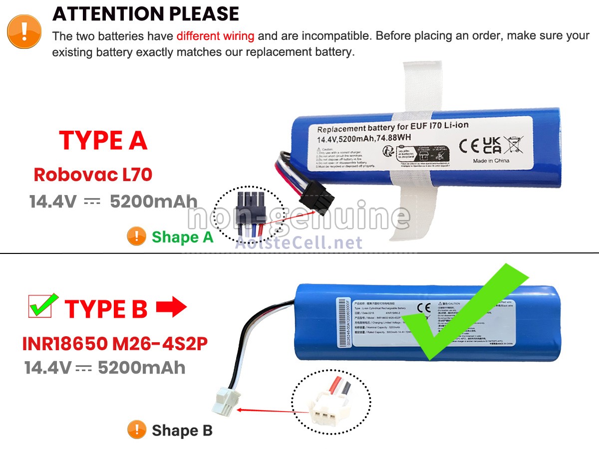 battery replacement Eufy INR18650M26-4S2P
