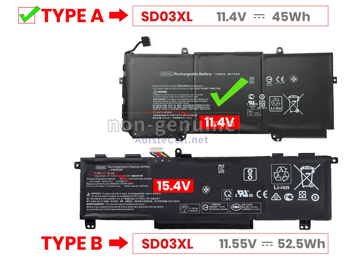 battery replacement HP SD03XL