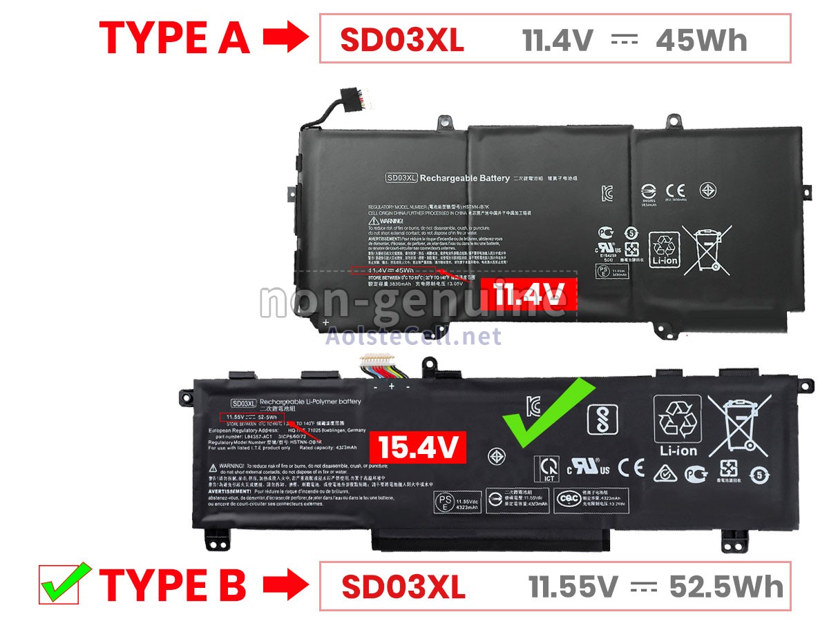 battery replacement HP SD03XL