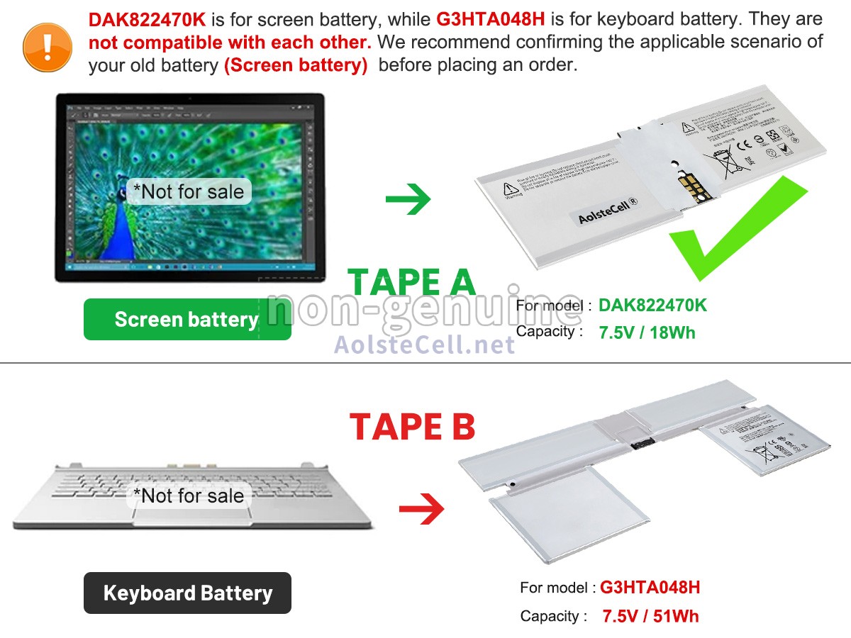battery replacement Microsoft Surface BOOK 2 1832