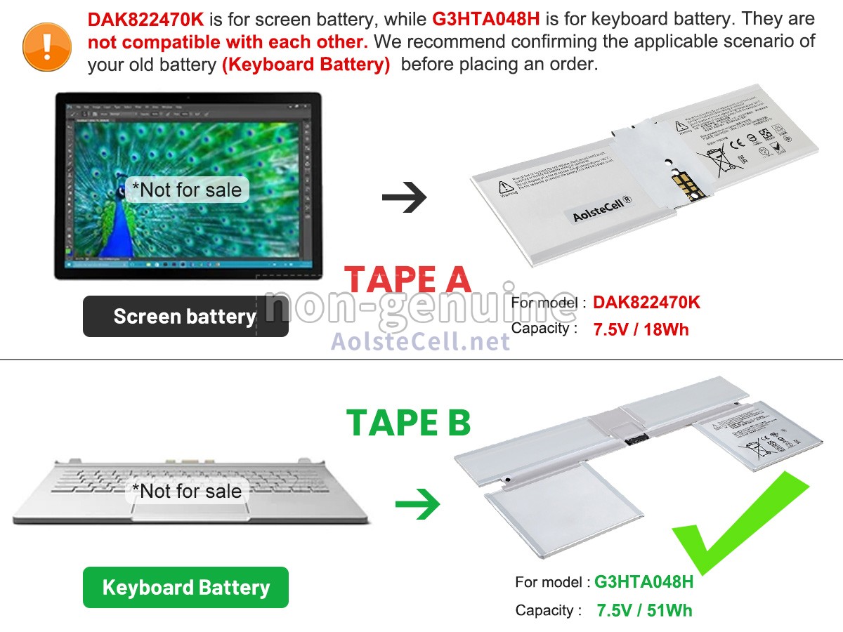 battery replacement Microsoft Surface BOOK 2 1832